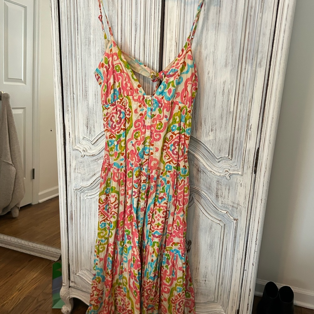 House of Harlow 1960 Pink and Blue Patterned Maxi Dress